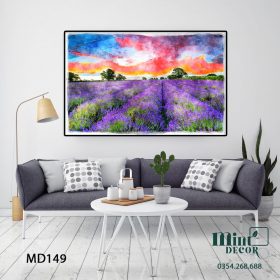 tranh đồi hoa lavender thơ mộng