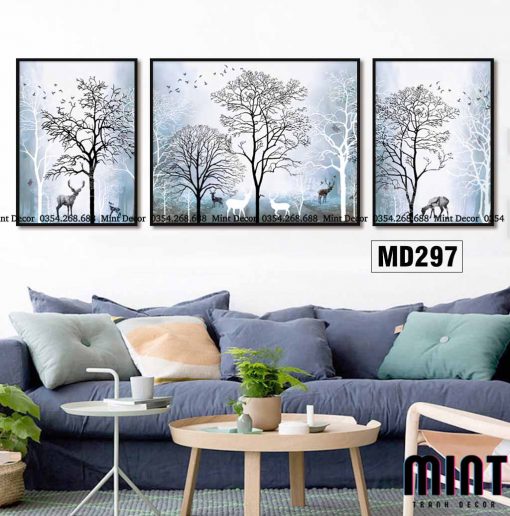 Bộ 3 Tranh Hươu Trong Rừng