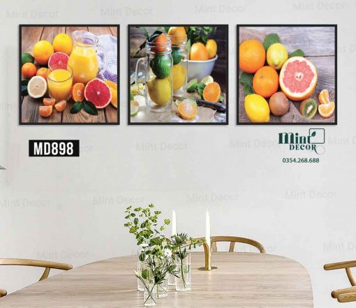Bộ 3 Tranh Những Trái Cam Mọng Nước