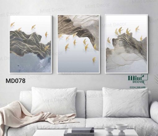Bộ 3 Tranh Đàn Chim Én Vàng