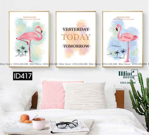 Bộ 3 Tranh Đôi Hồng Hạc