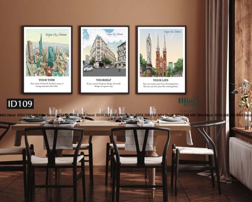 Bộ 3 Tranh Thành Phố Sài Gòn Độc Đáo
