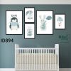 Bộ tranh canvas 5 Tranh Thỏ Và Chim Cánh Cụt Mùa Đông