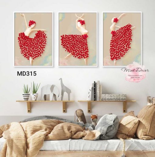 Bộ 3 Tranh Cô Gái Múa Ba Lê