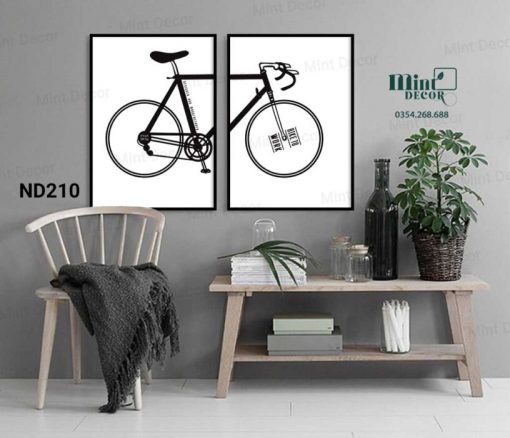 bộ 2 tranh xe đạp ơi