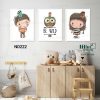 bộ 3 tranh nét vẽ chibi dễ thương