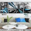 bộ 3 tranh sắc xanh phố âu