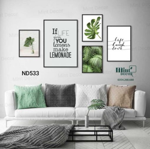bộ 5 tranh quotes make lemonade