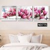 bộ 3 tranh bướm bên hoa đào