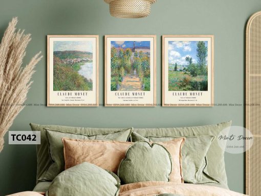 Bộ 3 Tranh Treo Tường Claude Monet